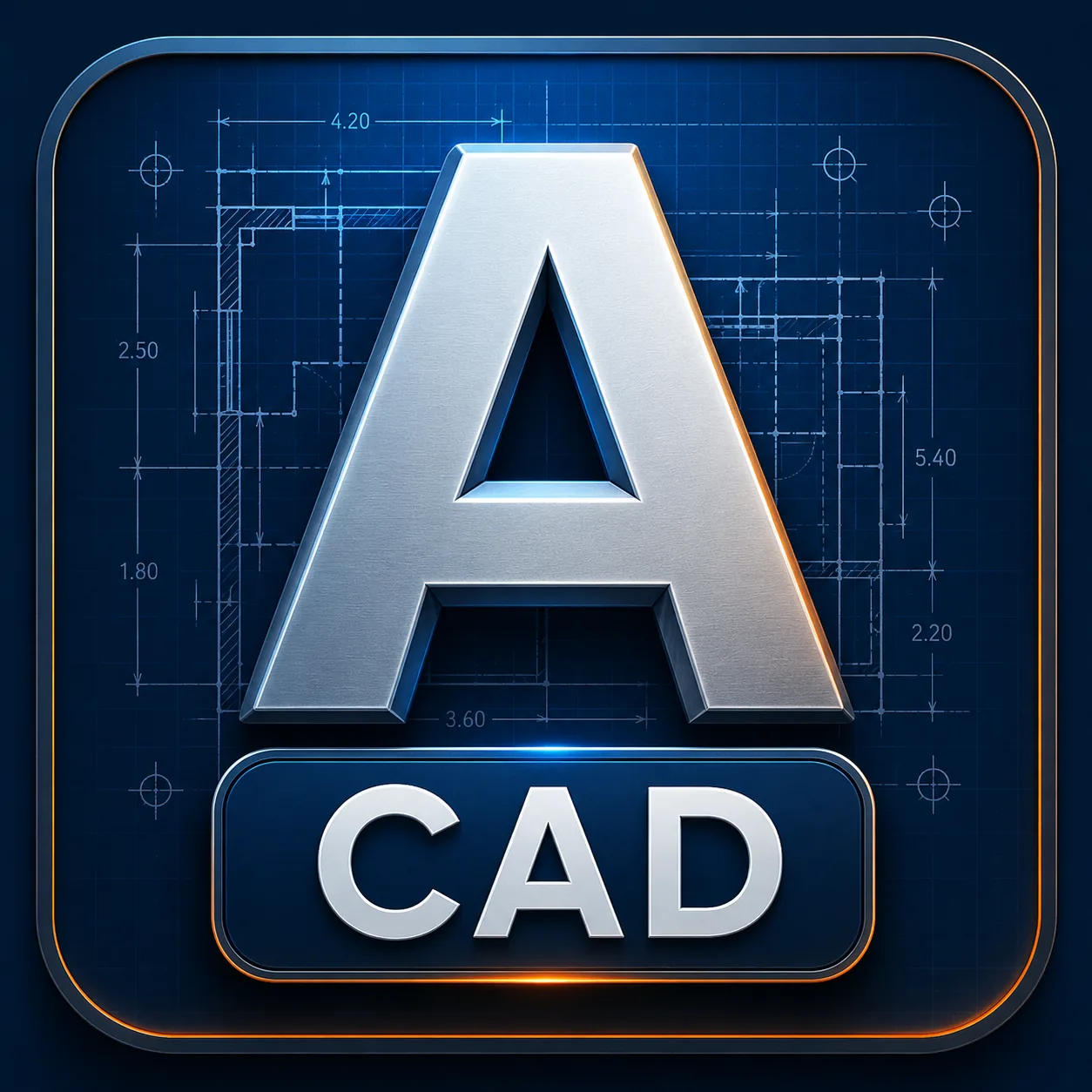Ícone técnico representando desenho em CAD